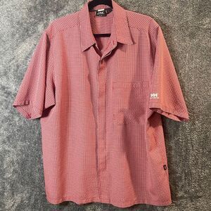 Helly Hansen Shirt Mens XL Red Plaid Polynosic Light Outdoors Performance Work